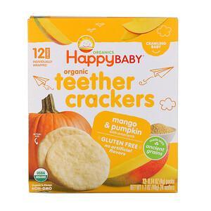Happy Family Organics, Organic Teether Crackers, Mango & Pumpkin with Amaranth, 12 Packs, 0.14 oz (4 g) Each - HealthCentralUSA