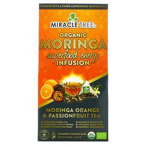 Miracle Tree, Organic Moringa Superfood Energy Infusion, Moringa Orange & Passionfruit Tea, 16 Bags, 1.01 oz (28.8 g) - HealthCentralUSA