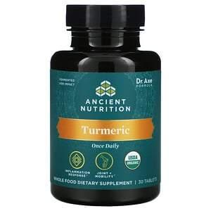 Dr. Axe / Ancient Nutrition, Turmeric, Once Daily, 30 Tablets - HealthCentralUSA