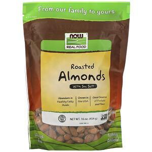 Now Foods, Real Food, Roasted Almonds, with Sea Salt, 16 oz (454 g) - HealthCentralUSA