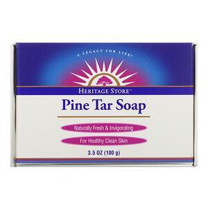 Heritage Store, Pine Tar Soap, 3.5 oz (100 g) - HealthCentralUSA