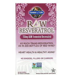 Garden of Life, RAW Resveratrol, 350 mg, 60 Vegan Capsules - HealthCentralUSA