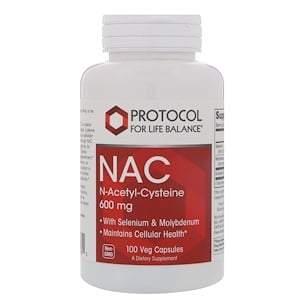 Protocol for Life Balance, NAC N-Acetyl-Cysteine, 600 mg, 100 Veg Capsules - HealthCentralUSA