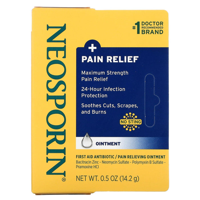 Neosporin, + Pain Relief Ointment, 0.5 oz (14.2 g) - HealthCentralUSA