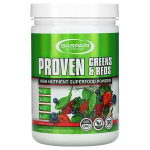 Gaspari Nutrition, Proven Greens & Reds, High Nutrient Superfood Powder, Naturally Flavored, 12.69 oz (360 g) - HealthCentralUSA