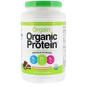 Orgain, Organic Protein Powder, Plant Based, Chocolate Peanut Butter, 2.03 lb (920 g) - HealthCentralUSA