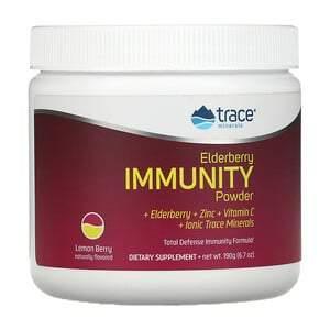 Trace Minerals Research, Elderberry Immunity Powder, Lemon Berry, 6.7 oz (190 g) - HealthCentralUSA