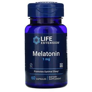 Life Extension, Melatonin, 1 mg, 60 Capsules - HealthCentralUSA