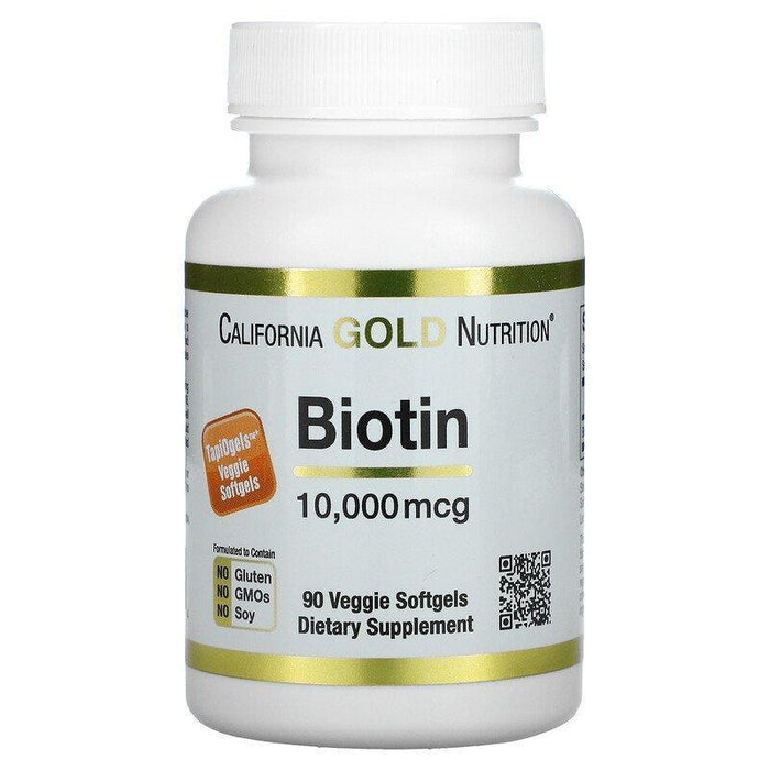 California Gold Nutrition, Biotin, 10,000 mcg, 90 Veggie Softgels - HealthCentralUSA