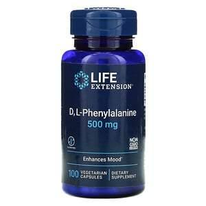 Life Extension, D, L-Phenylalanine, 500 mg, 100 Vegetarian Capsules - HealthCentralUSA