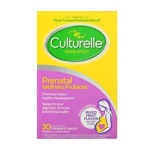 Culturelle, Probiotics, Prenatal Wellness Probiotic, Mixed Fruit Flavor, 30 Once Daily Chewable Tablets - HealthCentralUSA