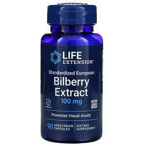 Life Extension, Standardized European Bilberry Extract, 100 mg, 90 Vegetarian Capsules - HealthCentralUSA