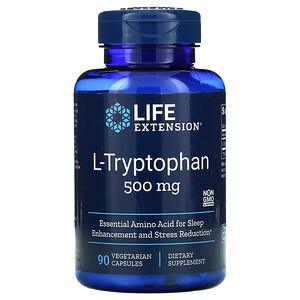 Life Extension, L-Tryptophan, 500 mg, 90 Vegetarian Capsules - HealthCentralUSA