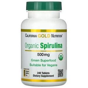 California Gold Nutrition, Organic Spirulina, USDA Organic, 500 mg, 240 Tablets - HealthCentralUSA