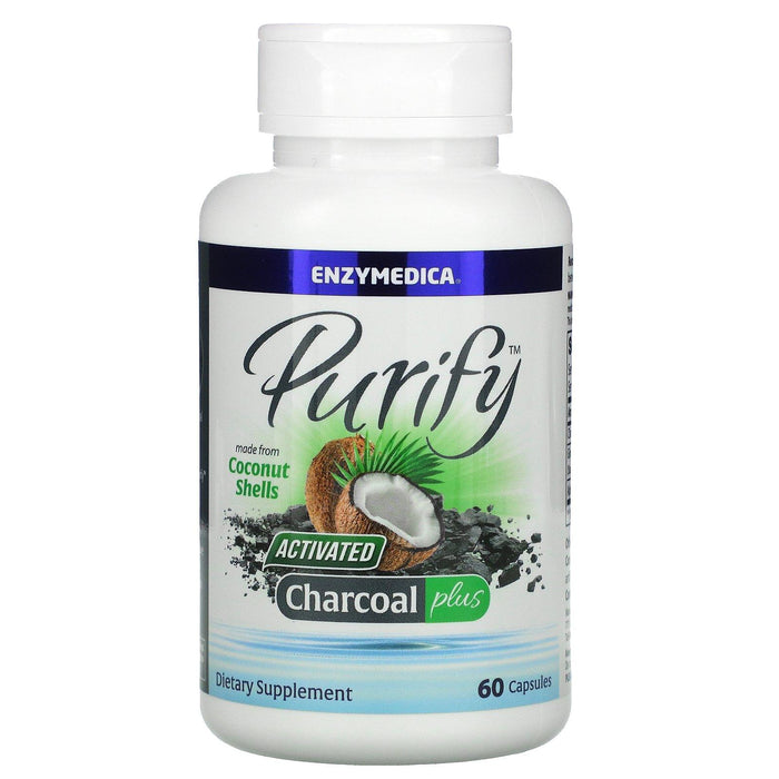 Enzymedica, Purify, Activated Charcoal Plus, 60 Capsules - HealthCentralUSA