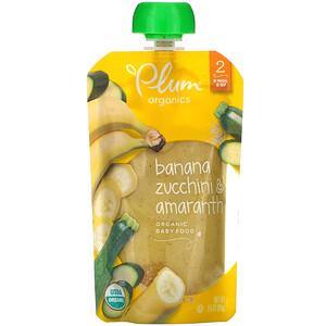 Plum Organics, Organic Baby Food, Stage 2, Banana, Zucchini & Amaranth, 3.5 oz (99 g) - HealthCentralUSA