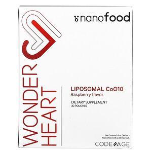 CodeAge, Wonder Heart, Liposomal CoQ10, Raspberry Flavor, 30 Pouches, 0.3 fl oz (10 ml) Each - HealthCentralUSA