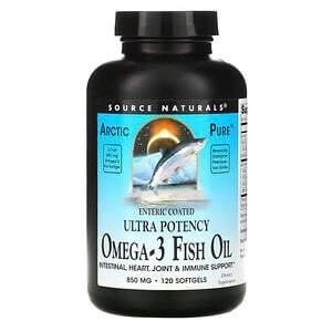 Source Naturals, Arctic Pure, Ultra Potency, Omega-3 Fish Oil, 850 mg, 120 Softgels - HealthCentralUSA