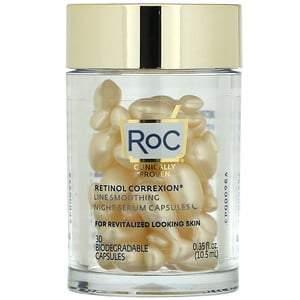 RoC, Retinol Correxion Line Smoothing Night Serum Capsules, 30 Biodegradable Capsules - HealthCentralUSA