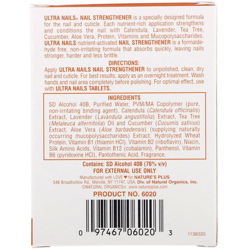 Nature's Plus, Ultra Nails, Nail Strengthener, 1/4 fl oz (7.4 ml) - HealthCentralUSA