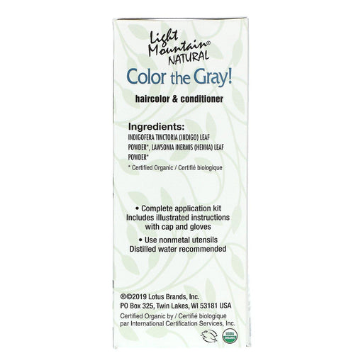 Light Mountain, Color the Gray! Natural Hair Color & Conditioner, Black, 7 oz (198 g) - HealthCentralUSA