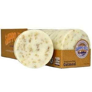 Sappo Hill, Glyceryne Cream Soap, Oatmeal, Fragrance-Free, 12 Bars, 3.5 oz (100 g) Each - HealthCentralUSA