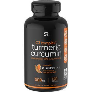 Sports Research, Turmeric Curcumin, C3 Complex, 500 mg, 120 Softgels - HealthCentralUSA