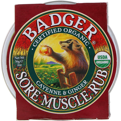 Badger Company, Organic, Sore Muscle Rub, Cayenne & Ginger, 2 oz (56 g) - HealthCentralUSA
