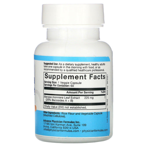 Advance Physician Formulas, Bacopa Extract, 225 mg, 60 Vegetable Capsules - HealthCentralUSA