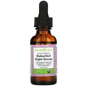 Sky Organics, Youth Boost, Bakuchiol Night Serum, 1 fl oz (30 ml) - HealthCentralUSA