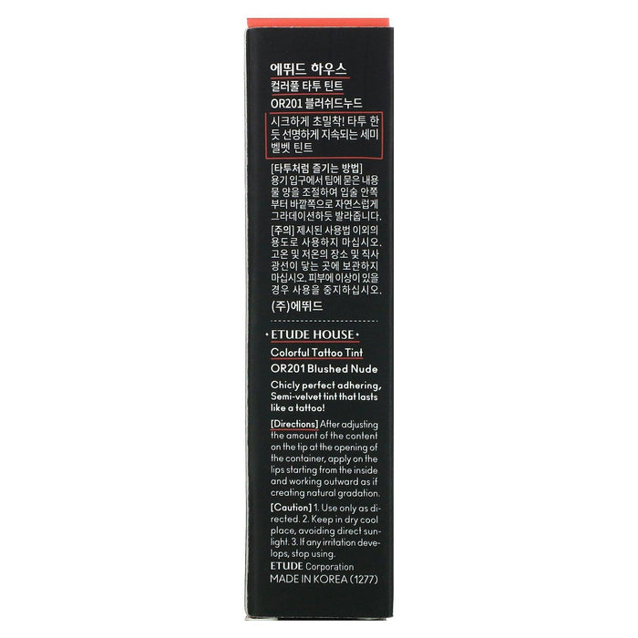 Etude, Colorful Tattoo Tint, Blushed Nude, 3.5 g - HealthCentralUSA