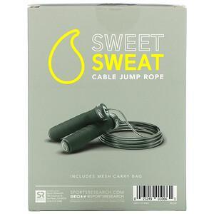 Sports Research, Sweet Sweat Cable Jump Rope, Black, 10 ft, 1 Jump Rope - HealthCentralUSA