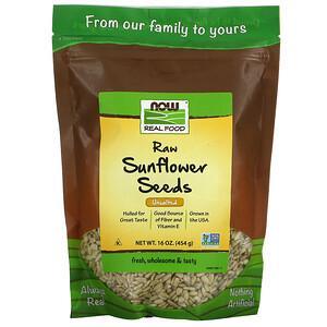 Now Foods, Real Food, Raw Sunflower Seeds, Unsalted, 16 oz (454 g) - HealthCentralUSA