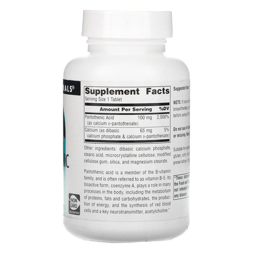 Source Naturals, Pantothenic Acid, 100 mg, 250 Tablets - HealthCentralUSA
