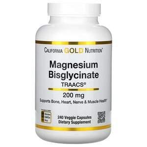 California Gold Nutrition, Magnesium Bisglycinate, 240 Veggie Capsules - HealthCentralUSA