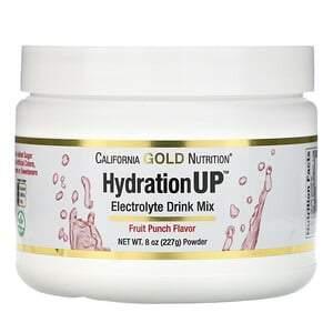 California Gold Nutrition, HydrationUP, Electrolyte Drink Mix Powder, Fruit Punch, 8 oz (227 g) - HealthCentralUSA