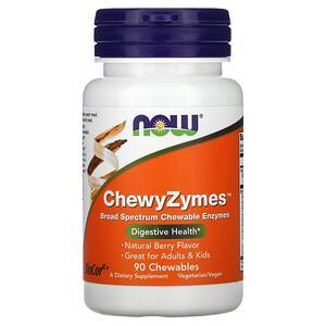 Now Foods, ChewyZymes, Natural Berry Flavor, 90 Chewables - HealthCentralUSA