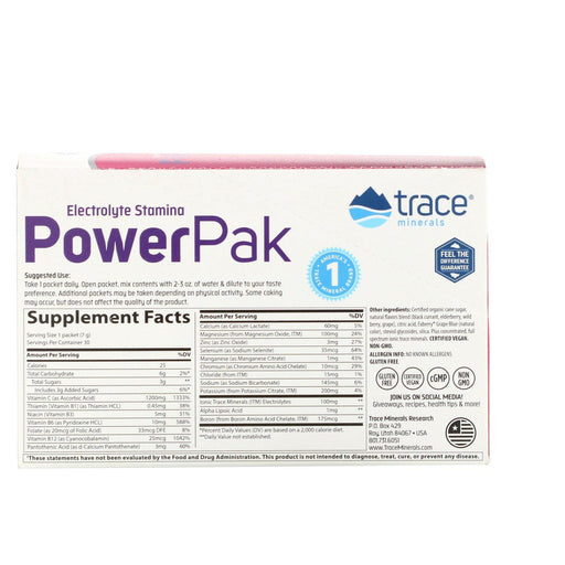 Trace Minerals Research, Electrolyte Stamina PowerPak, Mixed Berry, 30 Packets, 0.25 oz (7 g) Each - HealthCentralUSA