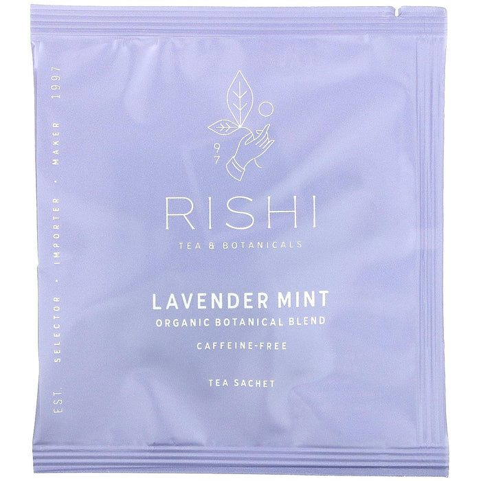 Rishi Tea, Organic Botanical Blend, Lavender Mint, Caffeine-Free, 15 Sachets, 1.32 oz (37.5 g) - HealthCentralUSA