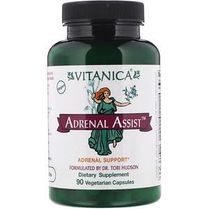 Vitanica, Adrenal Assist, Adrenal Support, 90 Vegetarian Capsules - HealthCentralUSA