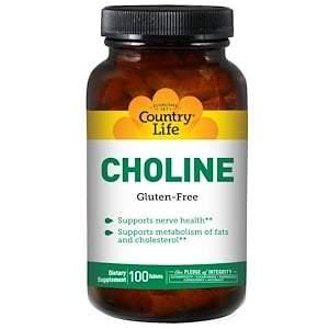Country Life, Choline, 100 Tablets - HealthCentralUSA