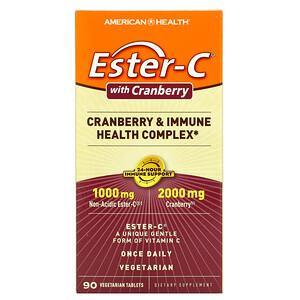 American Health, Ester-C with Cranberry, 90 Vegetarian Tablets - HealthCentralUSA