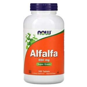 Now Foods, Alfalfa, 650 mg, 500 Tablets - HealthCentralUSA