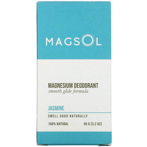 Magsol, Magnesium Deodorant, Jasmine, 3.2 oz (95 g) - HealthCentralUSA