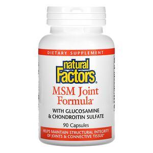 Natural Factors, MSM Joint Formula with Glucosamine & Chondroitin Sulfate, 90 Capsules - HealthCentralUSA
