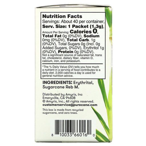 Purecane, No Calorie Sweet, 40 Packets 1.3 g Each - HealthCentralUSA