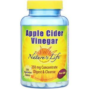 Nature's Life, Apple Cider Vinegar, 250 mg, 250 Vegetarian Tablets - HealthCentralUSA
