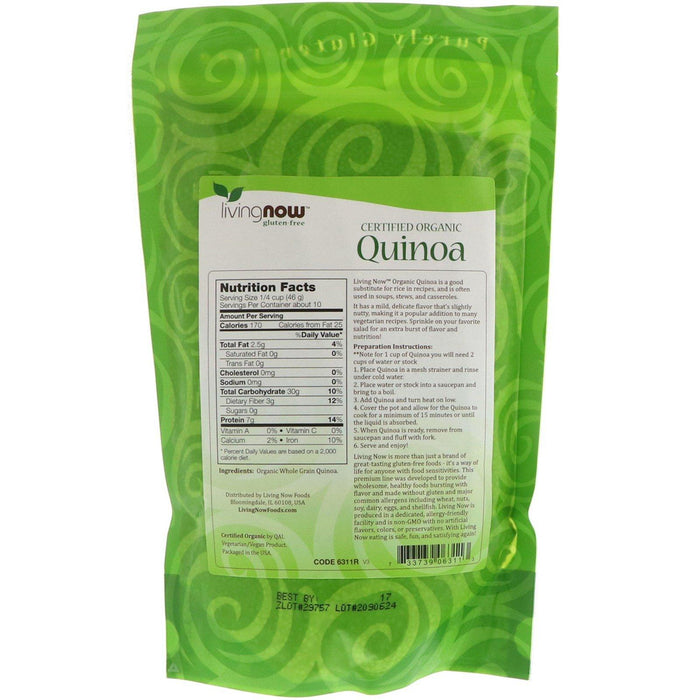 Now Foods, Organic Quinoa, Whole Grain, 16 oz (454 g) - HealthCentralUSA