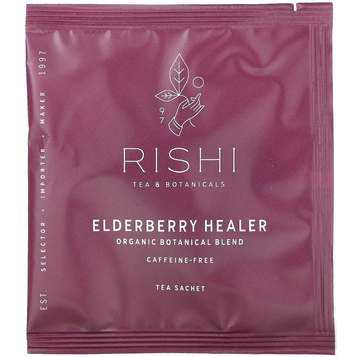 Rishi Tea, Elderberry Healer, Caffeine-Free, 15 Sachets, 2.11 oz (60 g) - HealthCentralUSA